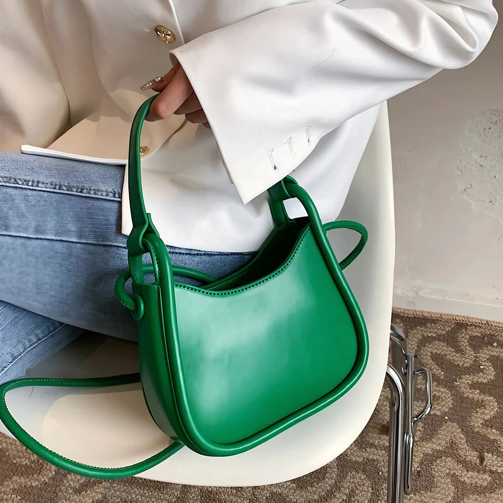 Sac bandoulière femme vert à fermeture aimantée, 19 x 14 cm