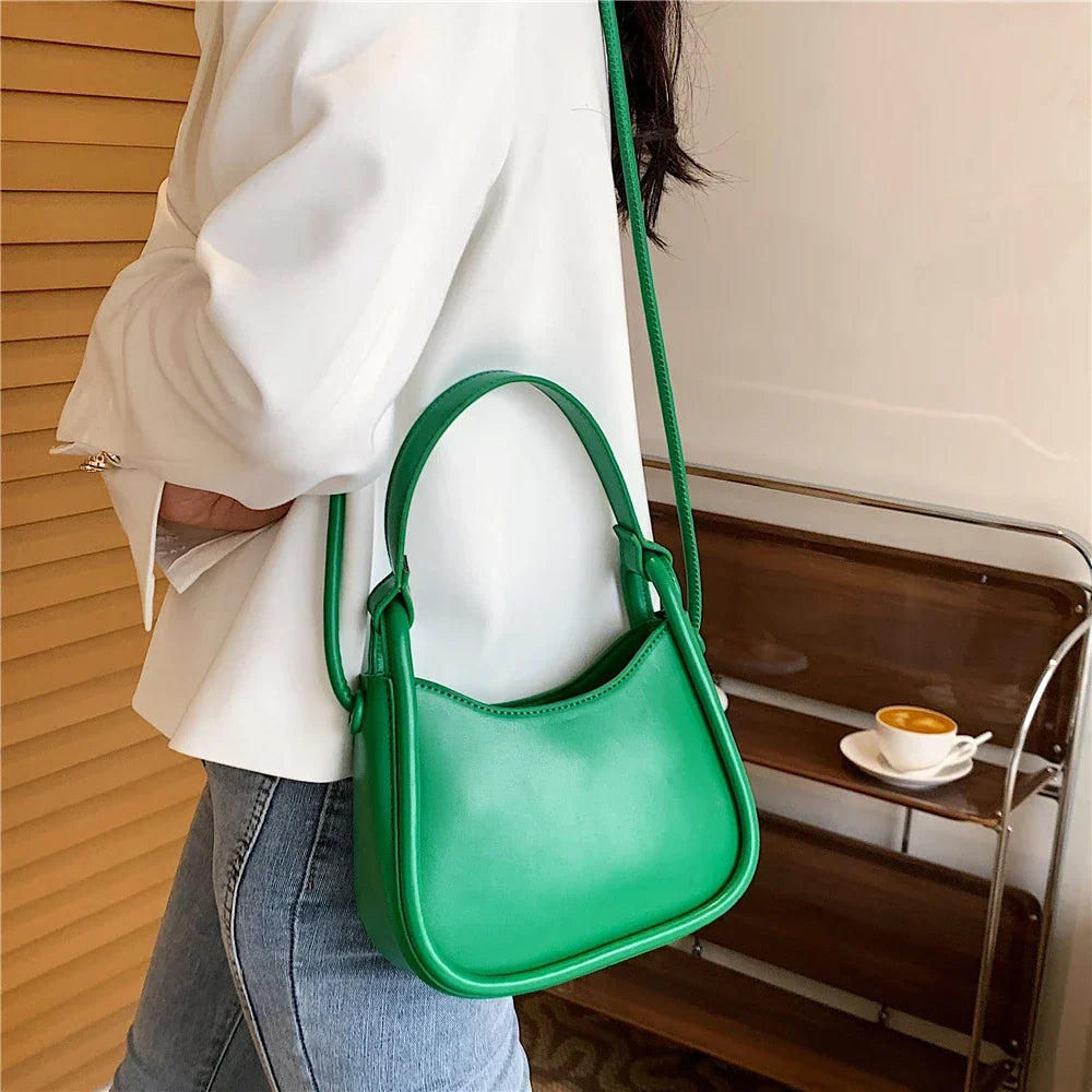Sac bandoulière femme vert à fermeture aimantée, 19 x 14 cm