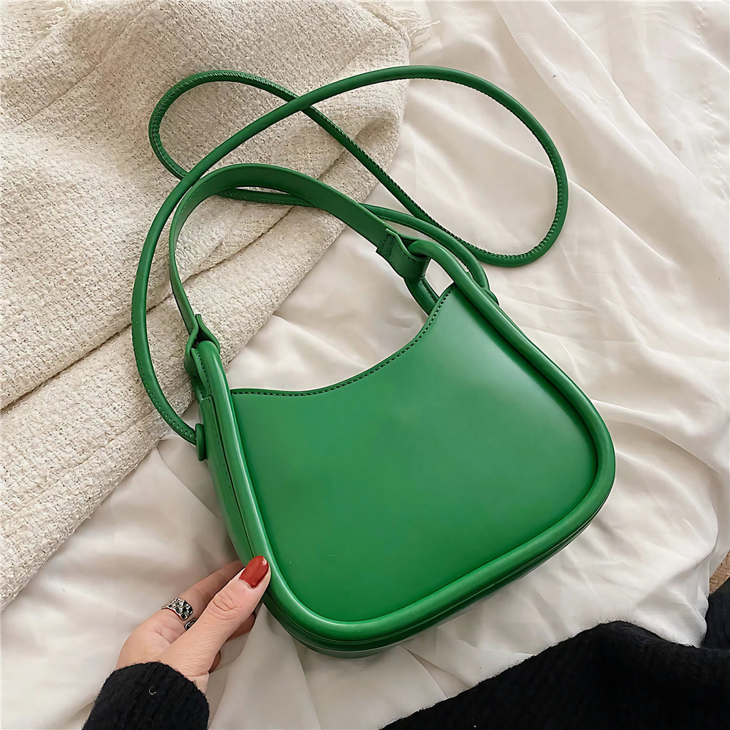 Sac bandoulière femme vert à fermeture aimantée, 19 x 14 cm, vert