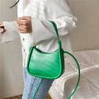 Sac bandoulière femme vert à fermeture aimantée, 19 x 14 cm