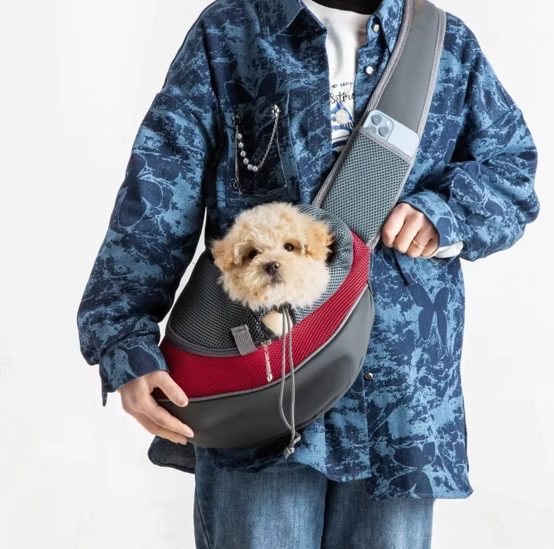 Sac de transport pour chien en bandoulière rembourrée, S ou L