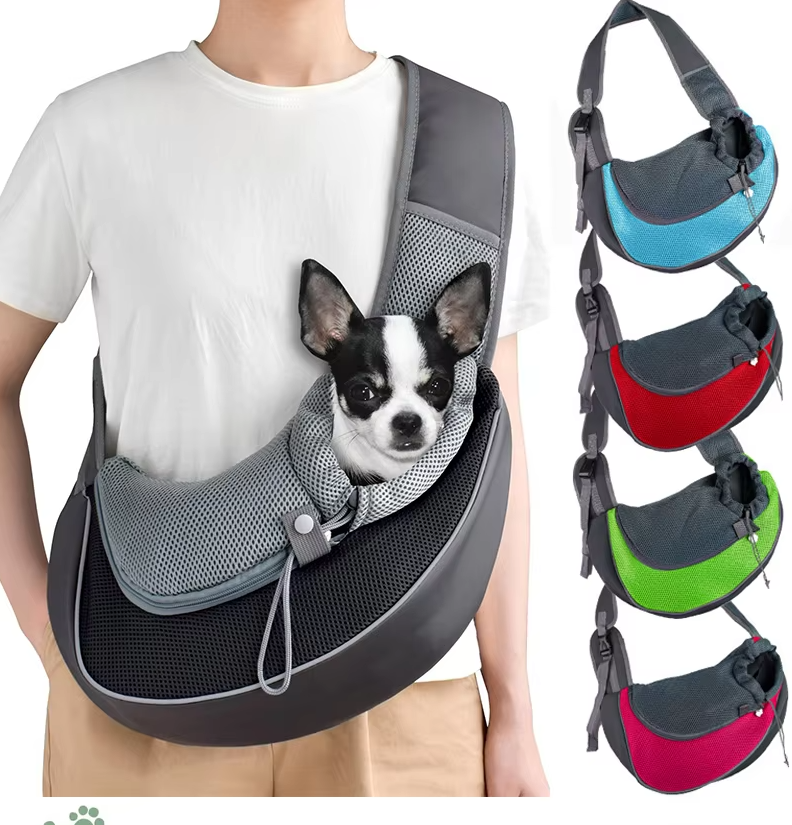 Sac de transport pour chien en bandoulière rembourrée, S ou L