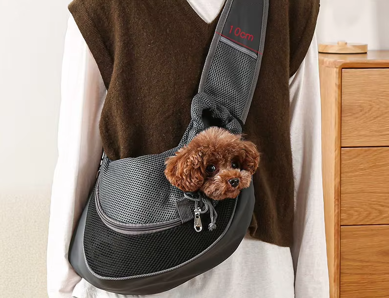 Sac de transport pour chien en bandoulière rembourrée, S ou L