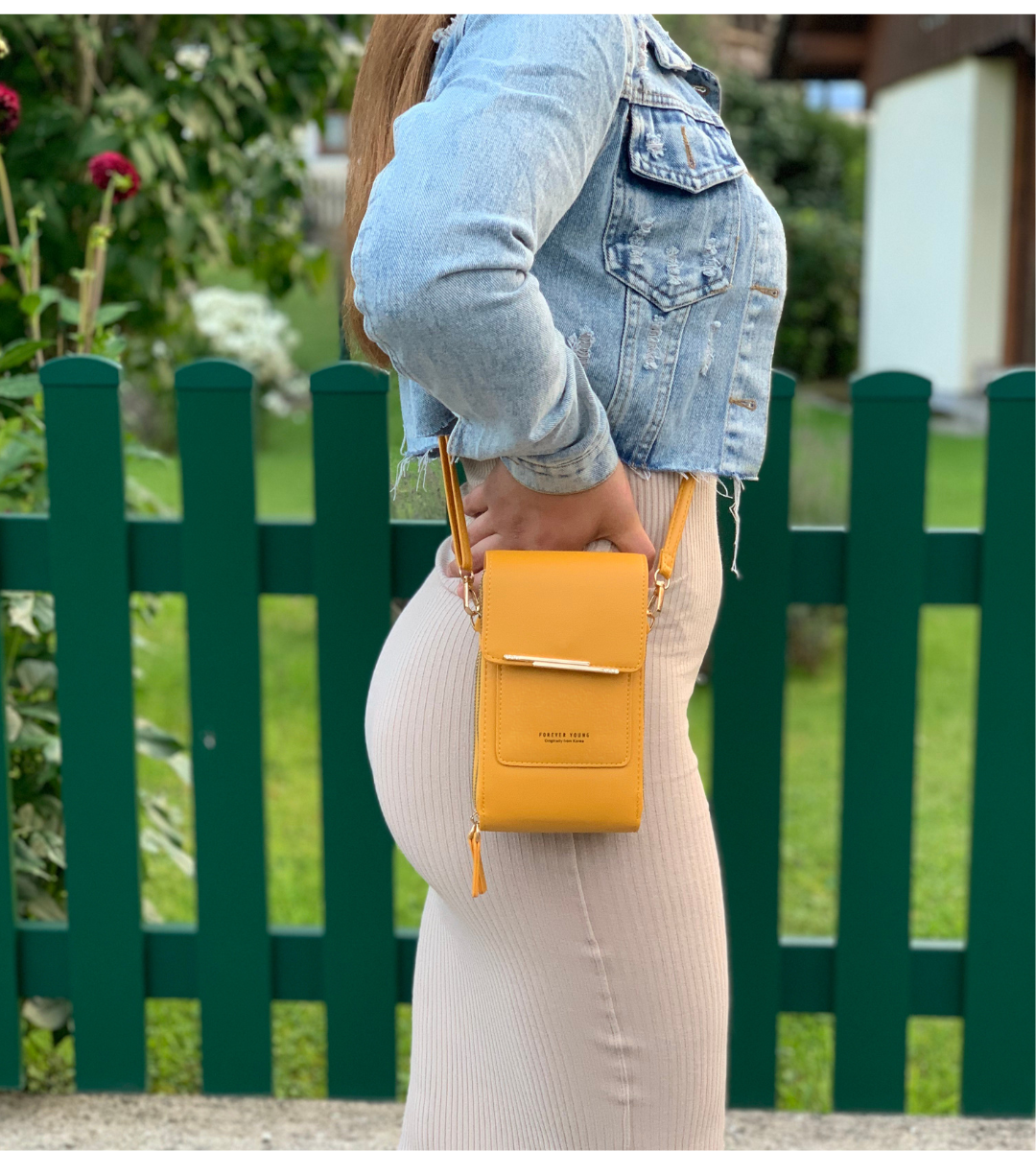 Petit sac bandoulière pour téléphone à fenêtre tactile