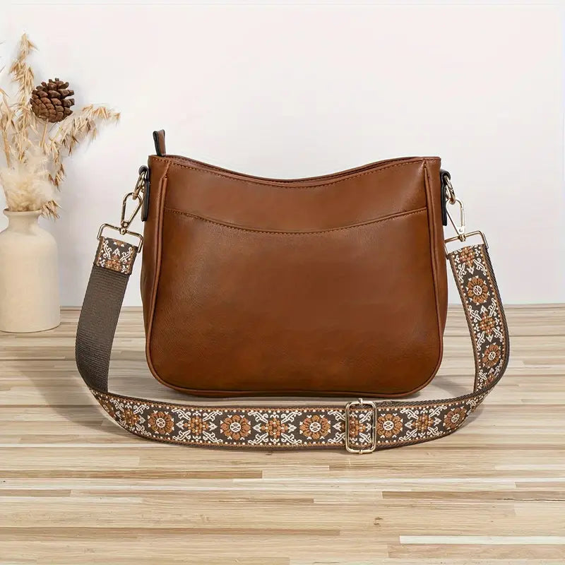 Sac bandoulière femme compact, poche zippée, trois coloris