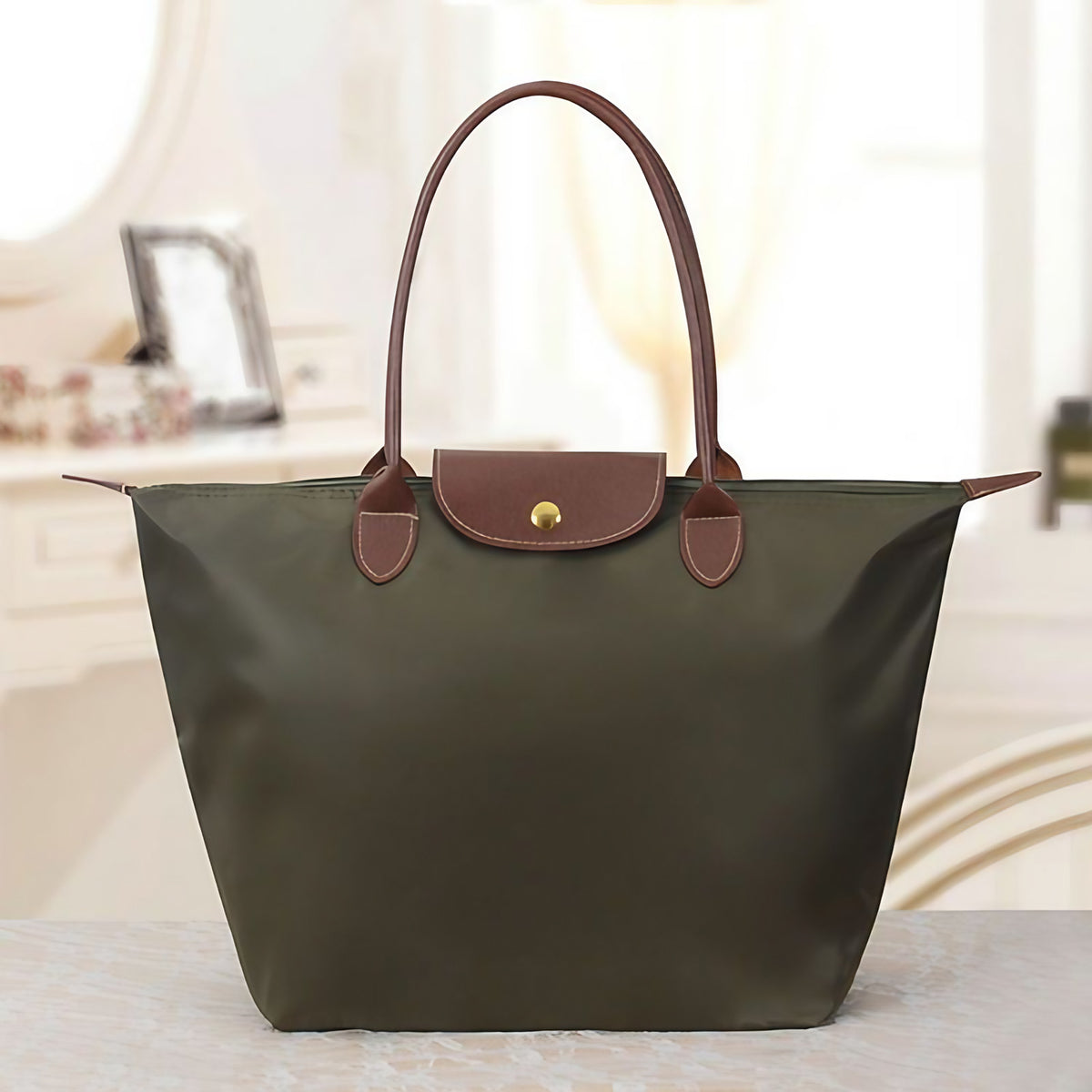 Sac bandoulière femme grande contenance, S, M ou L, vert