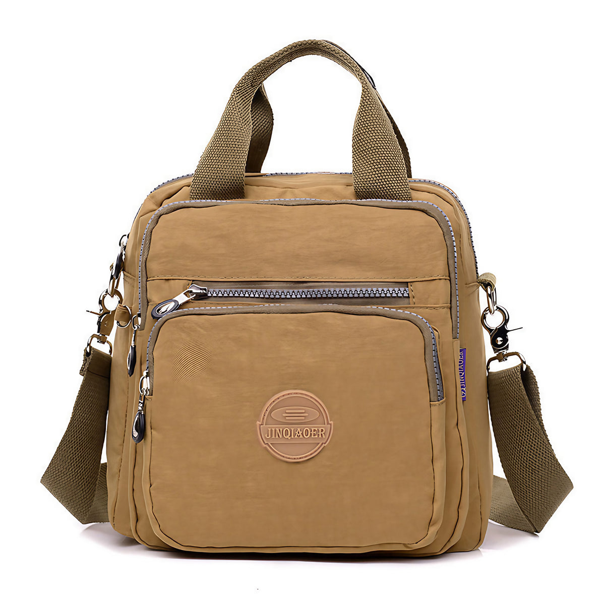 Sac bandoulière femme imperméable, trois façons de le porter, beige