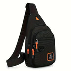 Sac bandoulière homme, trois compartiments, déperlant, noir