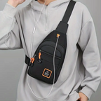 Sac bandoulière homme, trois compartiments, déperlant