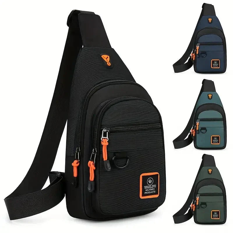 Sac bandoulière homme, trois compartiments, déperlant
