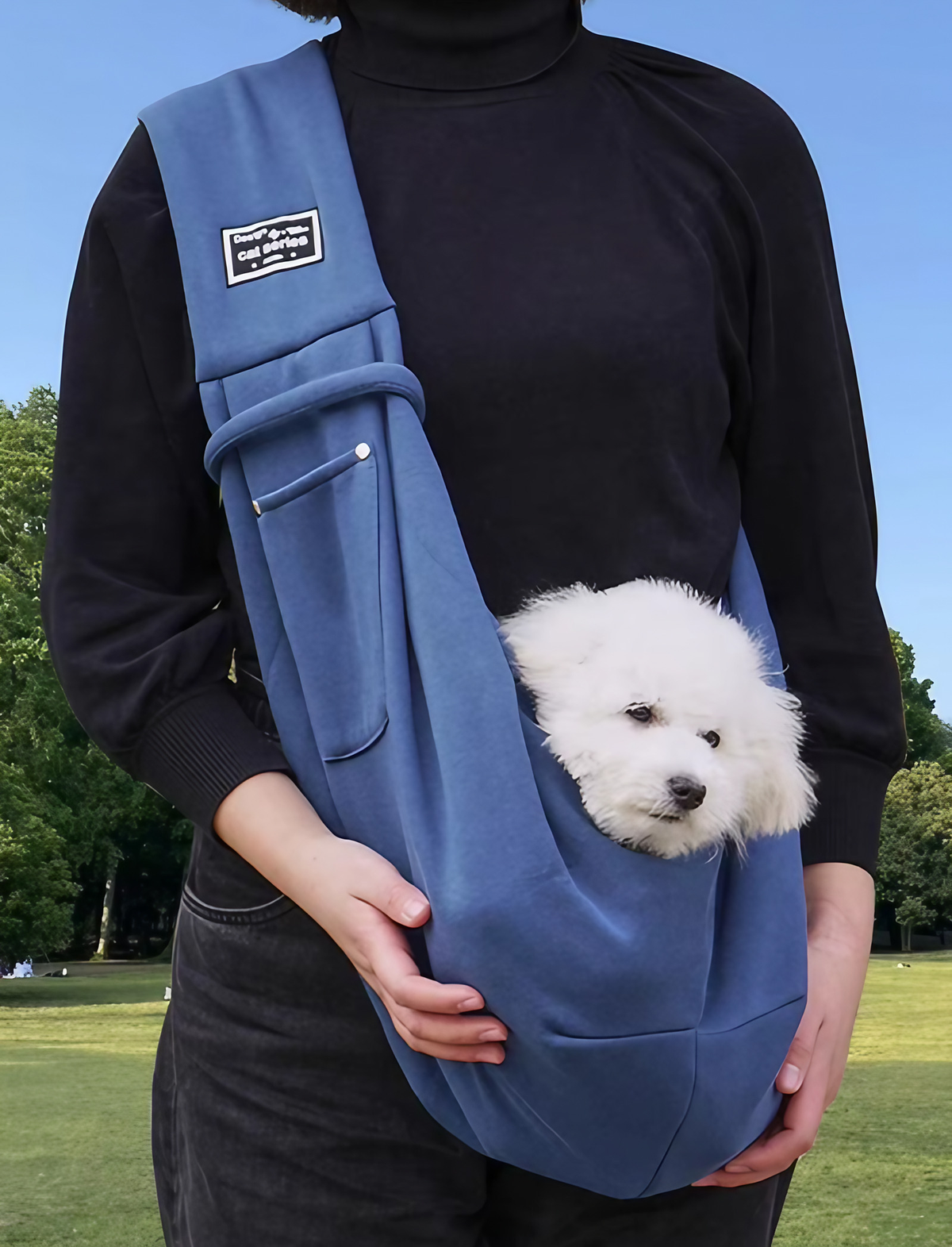 Sac de transport bandoulière pour petit chien ou chat, 7 coloris, bleu