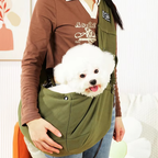 Sac de transport bandoulière pour petit chien ou chat, 7 coloris, vert armée