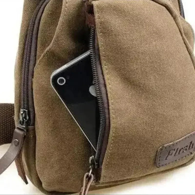 Sac bandoulière en toile, sangle réglable, 37 x 17 x 6 cm