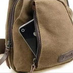 Sac bandoulière en toile, sangle réglable, 37 x 17 x 6 cm