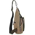 Sac bandoulière en toile, sangle réglable, 37 x 17 x 6 cm