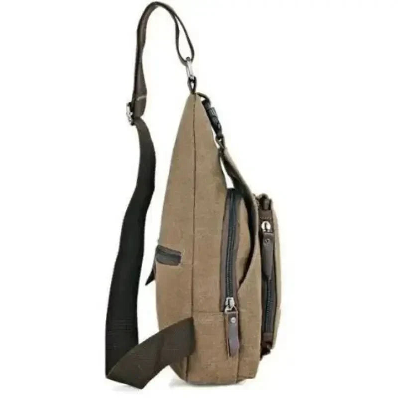 Sac bandoulière en toile, sangle réglable, 37 x 17 x 6 cm