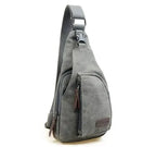 Sac bandoulière en toile, sangle réglable, 37 x 17 x 6 cm, gris