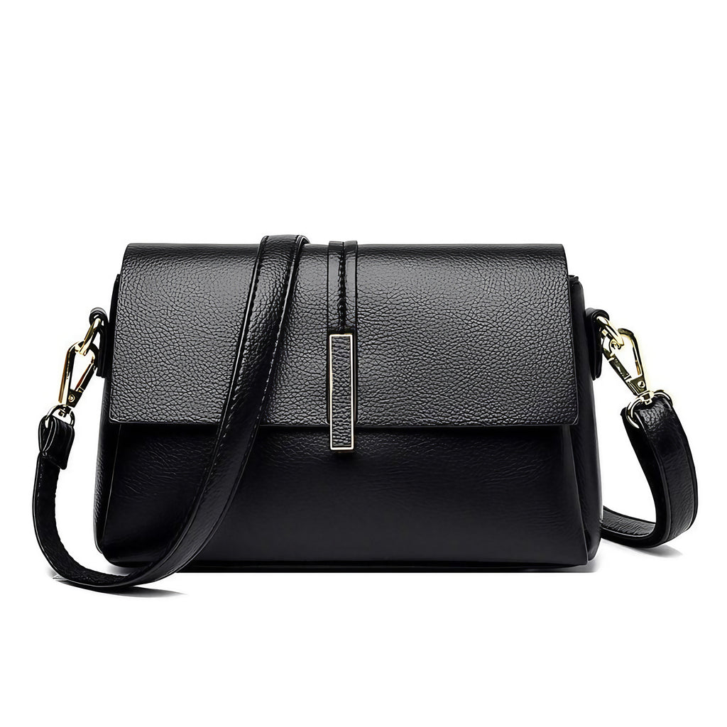 Sac besace femme en similicuir à pompons, cinq coloris, noir