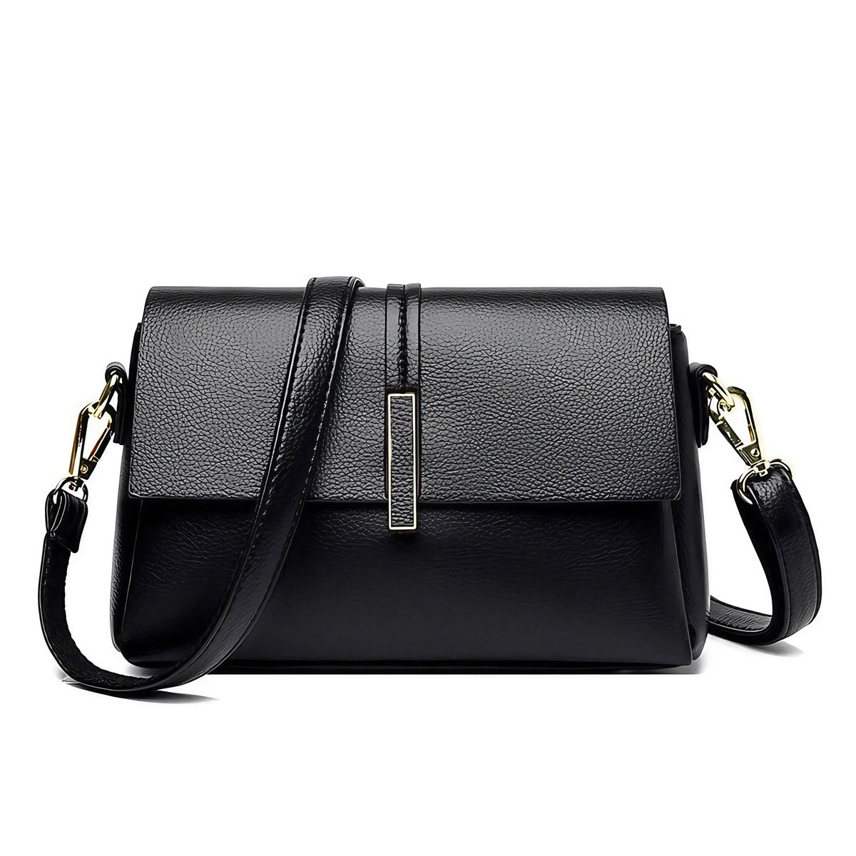 Sac besace femme en similicuir à pompons, cinq coloris, noir