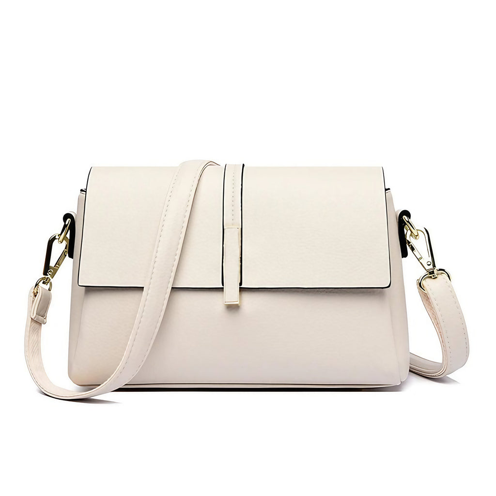 Sac besace femme en similicuir à pompons, cinq coloris, beige