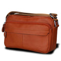 Sac besace femme carré en similicuir, bandoulière réglable, camel