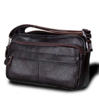 Sac besace femme carré en similicuir, bandoulière réglable, marron foncé