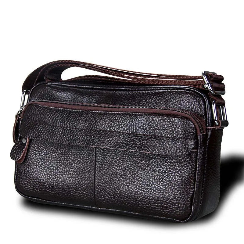 Sac besace femme carré en similicuir, bandoulière réglable, marron foncé