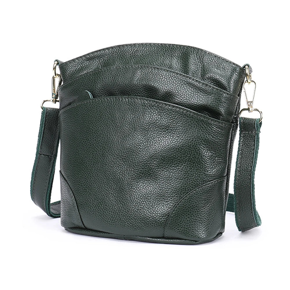 Sac besace femme en similicuir, deux poches avant, six coloris