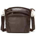 Sac besace femme en similicuir, deux poches avant, six coloris, café