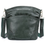 Sac besace femme en similicuir, deux poches avant, six coloris, vert