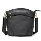 Sac besace femme en similicuir, deux poches avant, six coloris, noir
