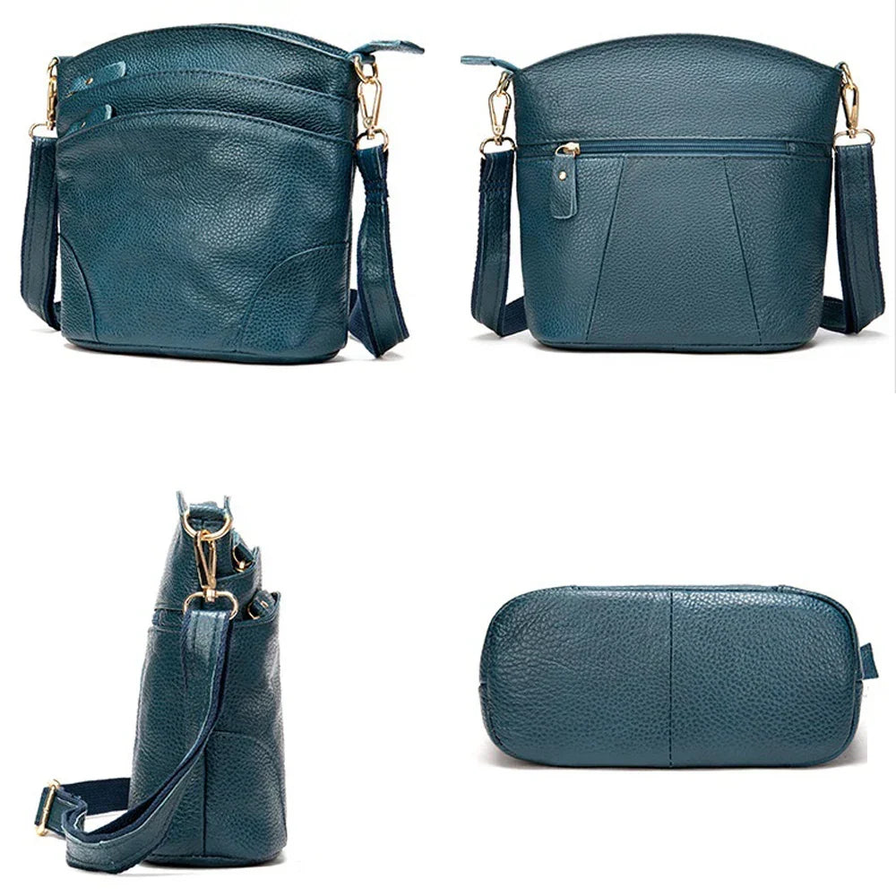 Sac besace femme en similicuir, deux poches avant, six coloris