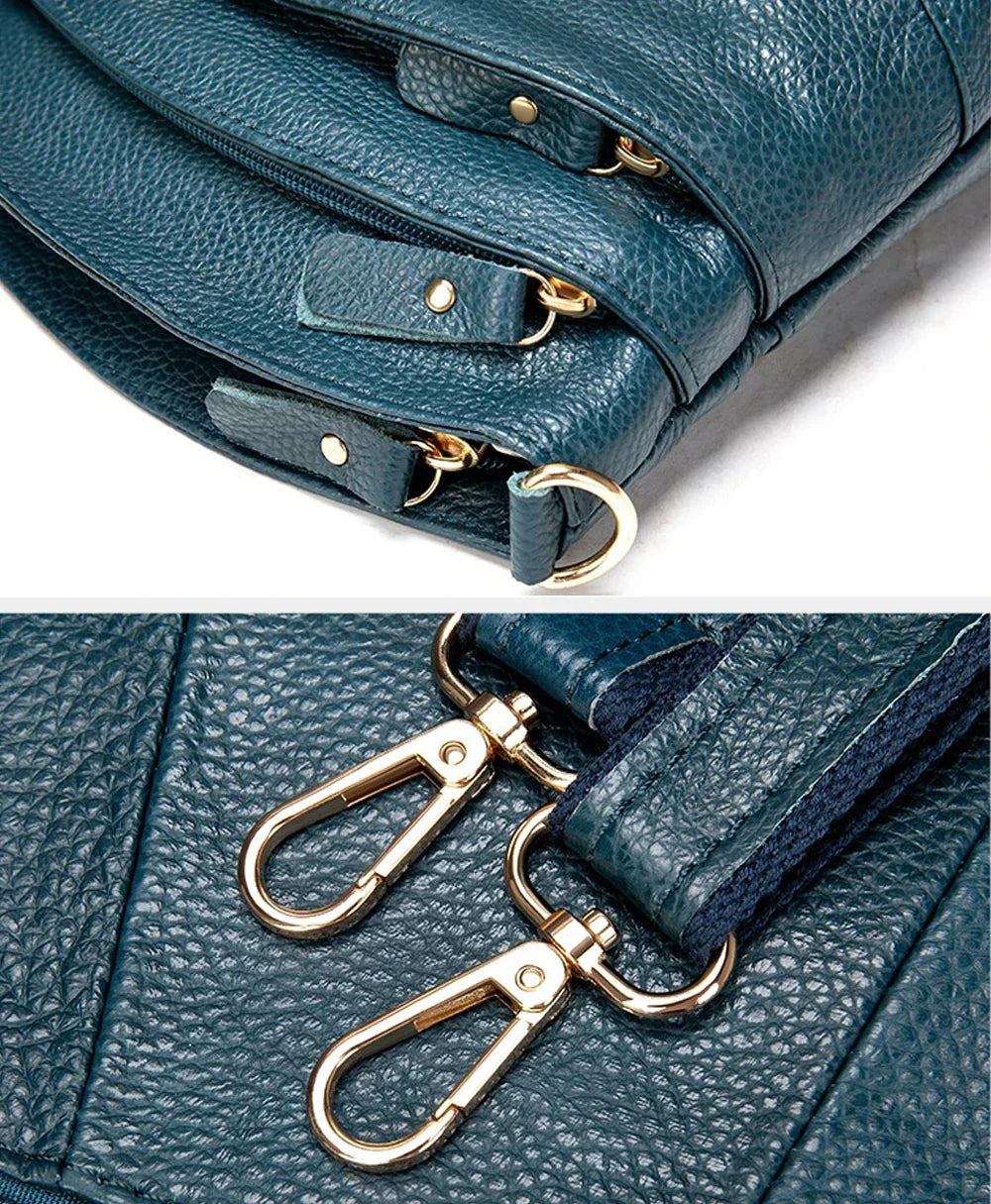 Sac besace femme en similicuir, deux poches avant, six coloris