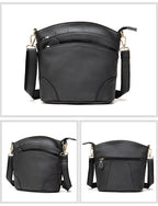 Sac besace femme en similicuir, deux poches avant, six coloris