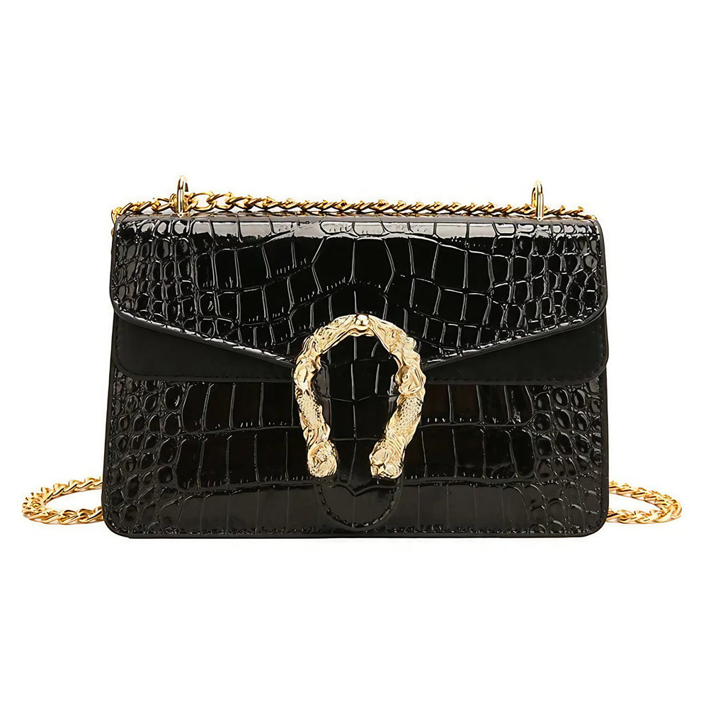 Sac besace femme en similicuir, bandoulière ajustable, six coloris, noir