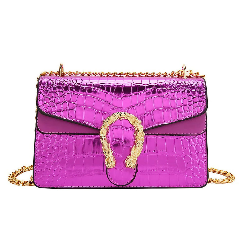 Sac besace femme en similicuir, bandoulière ajustable, six coloris, rose