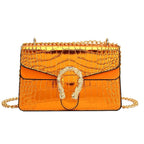 Sac besace femme en similicuir, bandoulière ajustable, six coloris, orange
