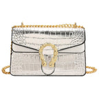 Sac besace femme en similicuir, bandoulière ajustable, six coloris, argenté