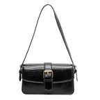 Petit sac besace femme en similicuir, bandoulière ajustable, noir