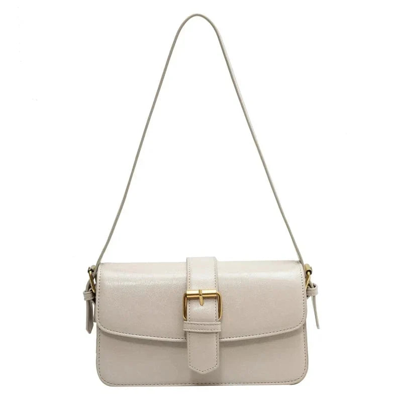Petit sac besace femme en similicuir, bandoulière ajustable, blanc