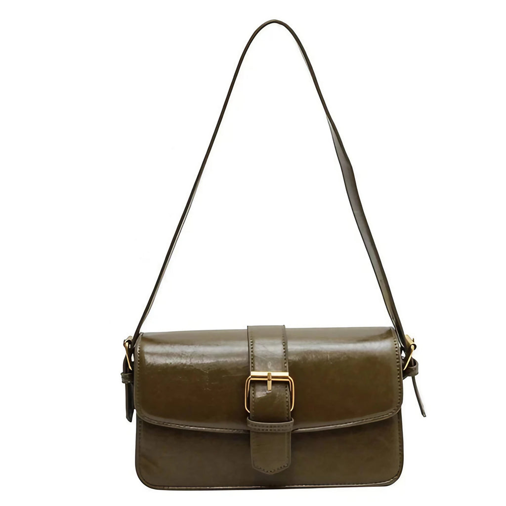 Petit sac besace femme en similicuir, bandoulière ajustable, vert