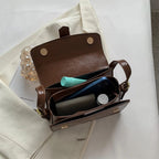 Petit sac besace femme en similicuir, bandoulière ajustable
