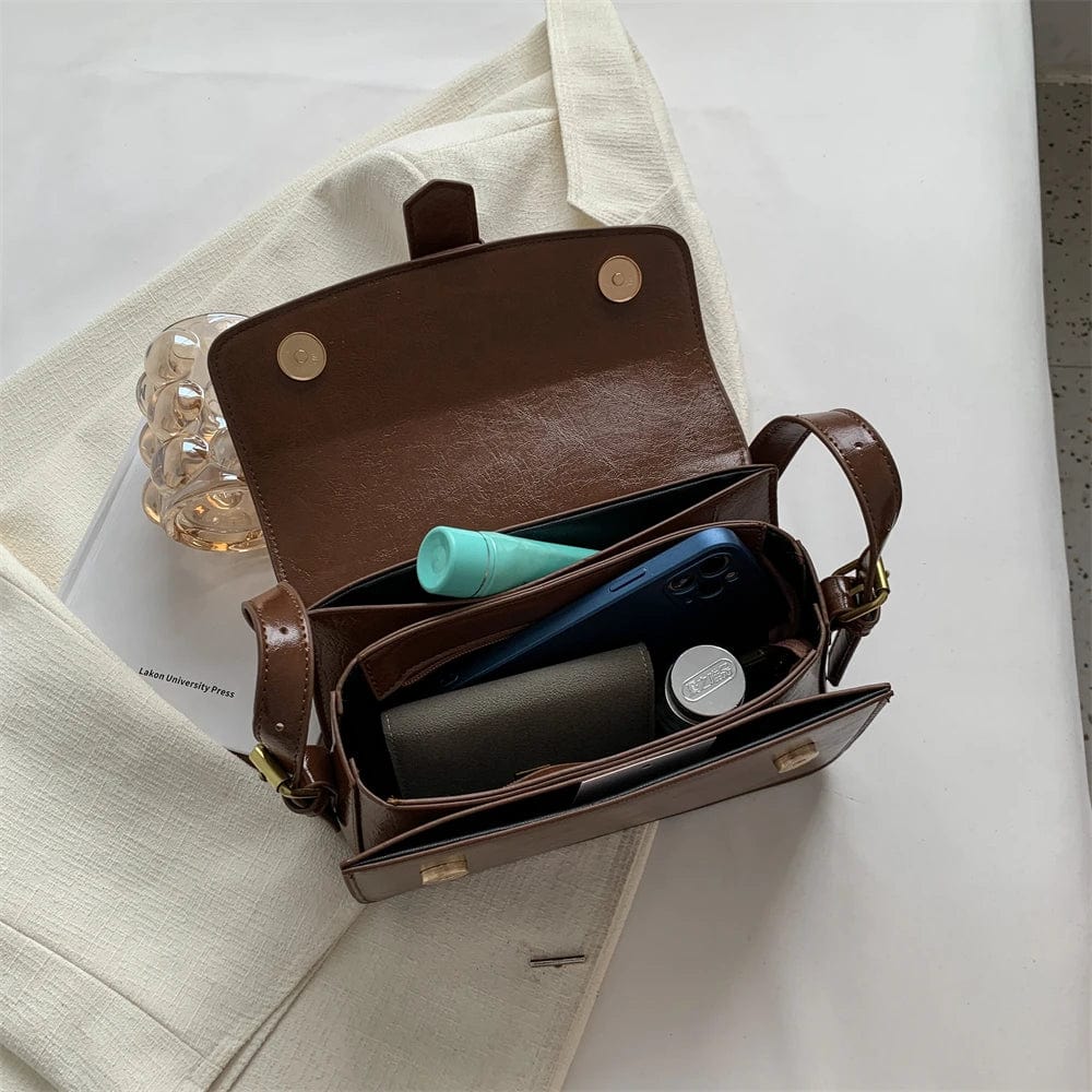 Petit sac besace femme en similicuir, bandoulière ajustable