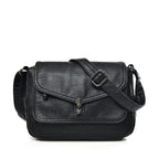 Sac besace femme en similicuir, bandoulière réglable, six coloris, noir