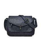 Sac besace femme en similicuir, bandoulière réglable, six coloris, bleu