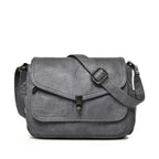 Sac besace femme en similicuir, bandoulière réglable, six coloris, gris