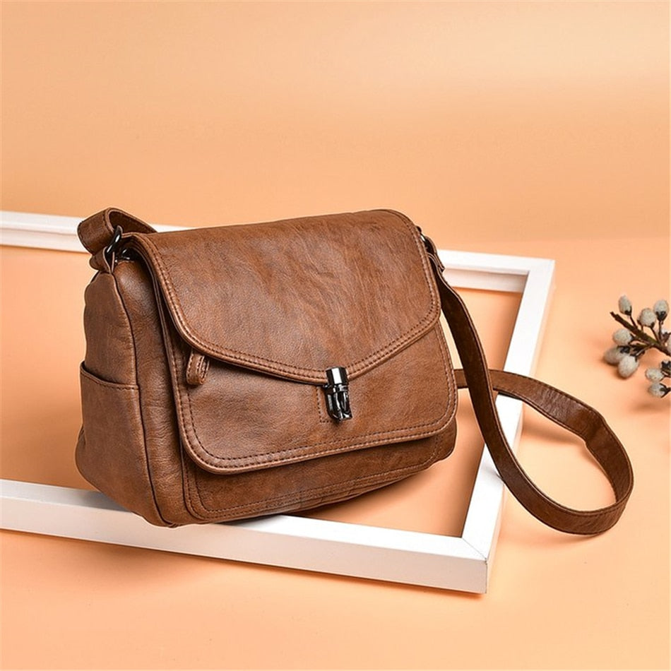 Sac besace femme en similicuir, bandoulière réglable, six coloris