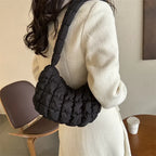 Sac besace femme matelassé effet bulle, bandoulière large