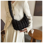 Sac besace femme matelassé effet bulle, bandoulière large