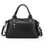Sac bowling femme noir en similicuir grainé, 29 x 19 cm